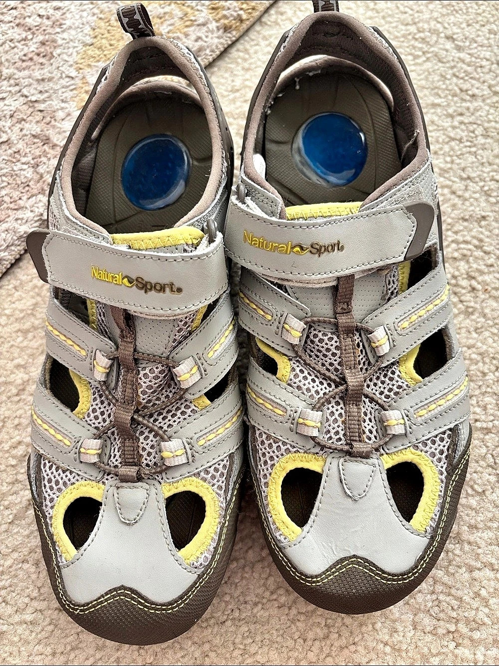 Natural Sport Coolidge Women’s Gray & Yellow Sandals US 10